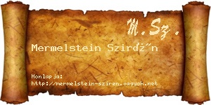 Mermelstein Szirén névjegykártya